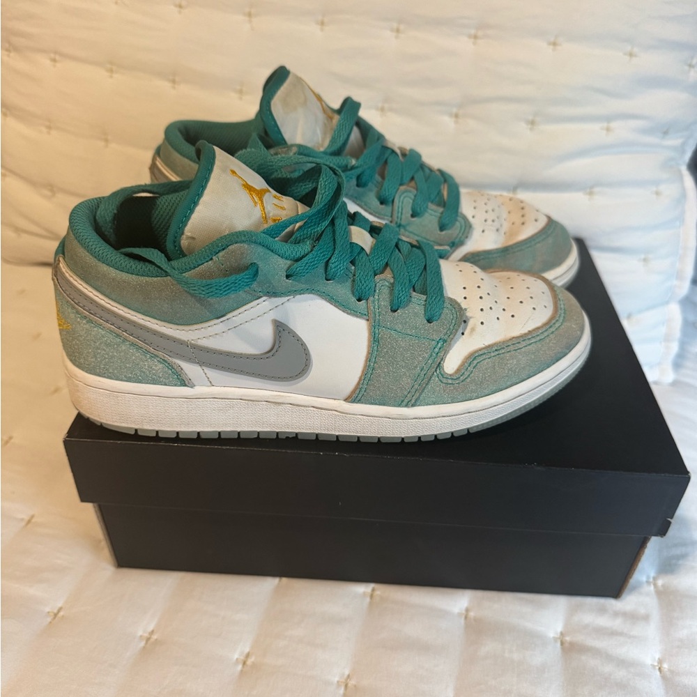 Jordan Air Low SE Teal and White Sneakers
